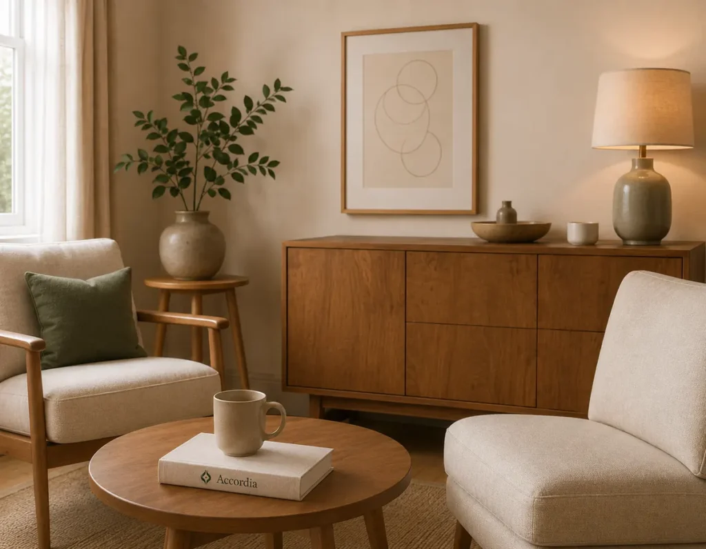 Calm family mediation consultation room