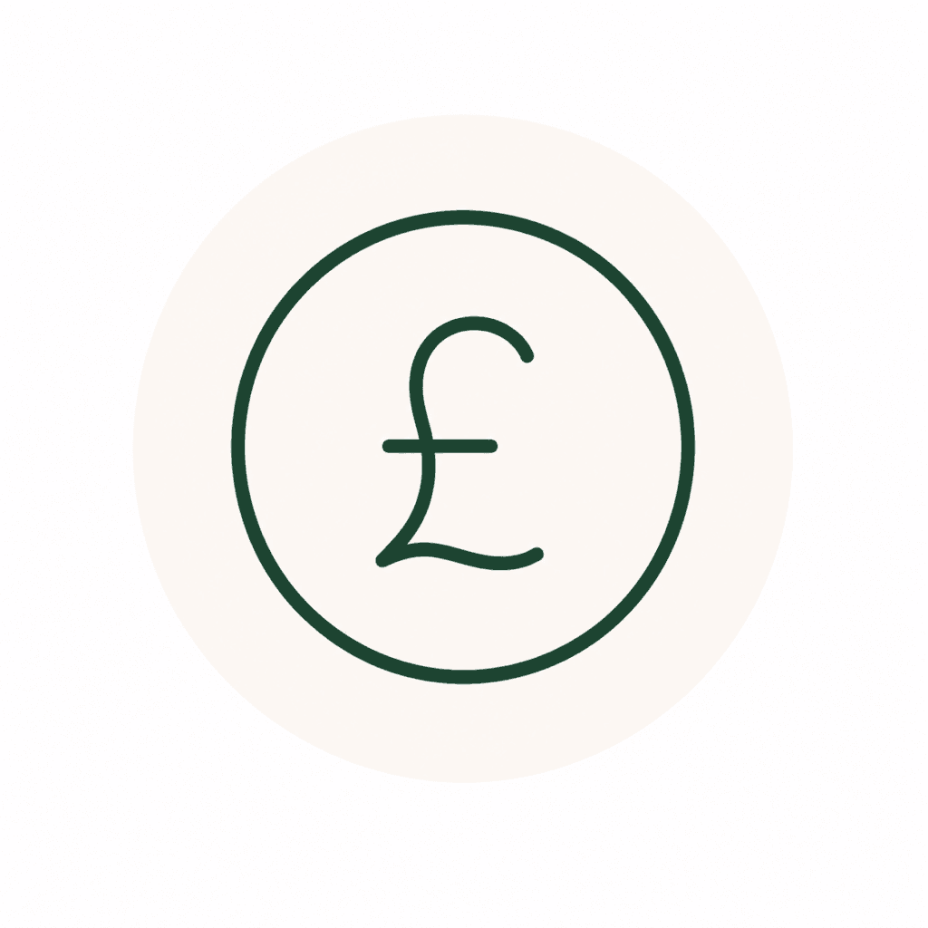 a pound sterling symbol to represent finances